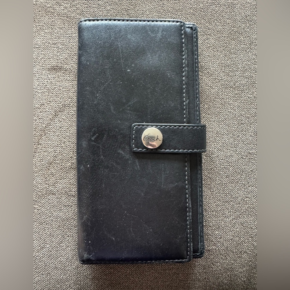 Coach Black Textured Leather Accessory